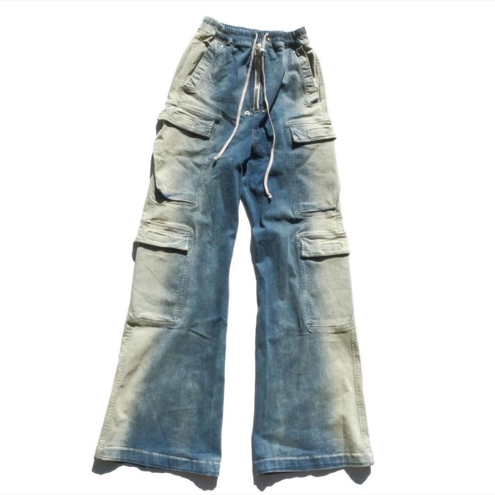 Rick Owens Double Cargo Jumbo Belas Blue and Tan Wash EDFU23 Mineral Pearl 48